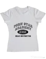 Tricou ADLER dama Porn star Academy Alb
