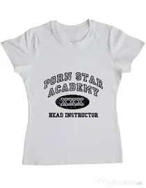 Tricou ADLER dama Porn star Academy Alb