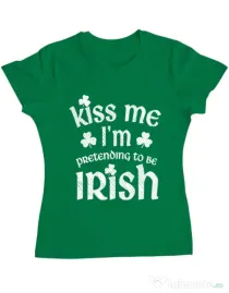 Tricou ADLER dama Pretending to be irish Verde mediu
