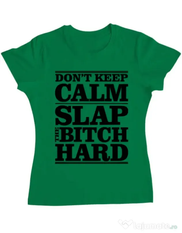 Tricou ADLER dama Slap the bitch Verde mediu