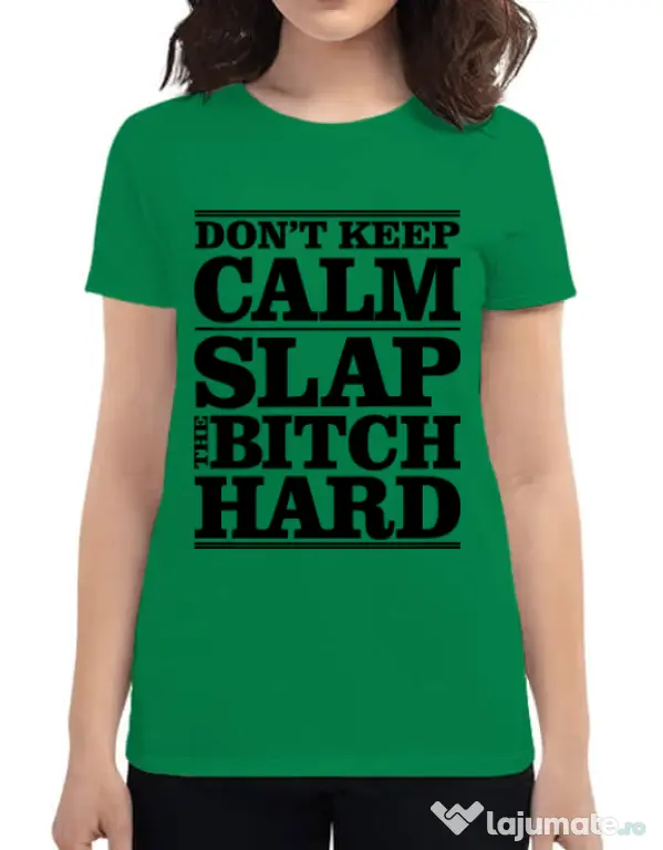 Tricou ADLER dama Slap the bitch Verde mediu