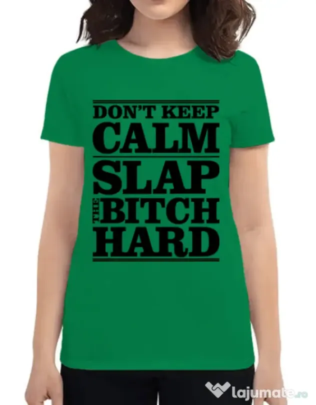 Tricou ADLER dama Slap the bitch Verde mediu