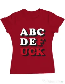 Tricou ADLER dama The alphabet Rosu