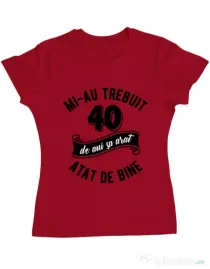 Tricou ADLER dama 40 de ani Rosu