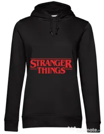 Hoodie dama cu gluga Stranger things Negru