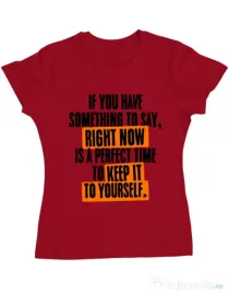 Tricou ADLER dama Keep it to yourself Rosu