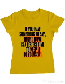 Tricou ADLER dama Keep it to yourself Galben