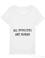 Tricou STANLEY STELLA dama All monsters are human Alb