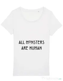 Tricou STANLEY STELLA dama All monsters are human Alb