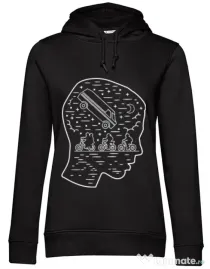 Hoodie dama cu gluga Stranger night Negru