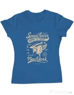 Tricou ADLER dama Speed Racer Albastru azuriu