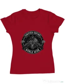 Tricou ADLER dama Sniper Squad Rosu