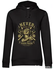 Hoodie dama cu gluga Never Give Up Negru