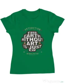 Tricou ADLER dama The Earth Without Art Verde mediu