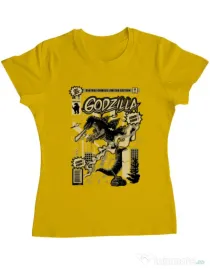 Tricou ADLER dama Godzilla Galben