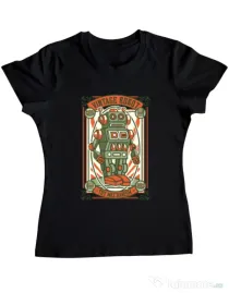 Tricou ADLER dama Vintage Robot Negru