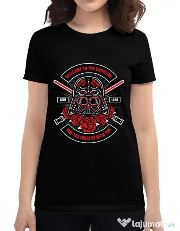 Tricou ADLER dama Darth Vader Sugar Skull Negru