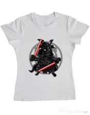 Tricou ADLER dama Darkside Samurai Alb 