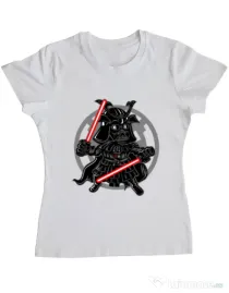 Tricou ADLER dama Darkside Samurai Alb