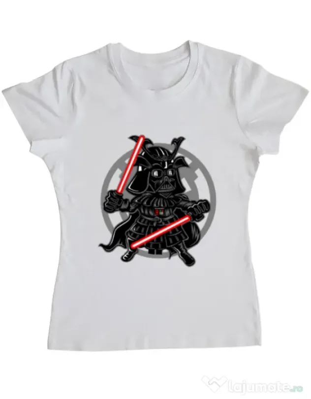 Tricou ADLER dama Darkside Samurai Alb