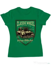 Tricou ADLER dama Classic Wheel Verde mediu