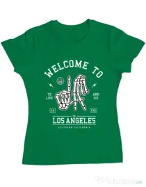 Tricou ADLER dama Welcome To L.A Verde mediu