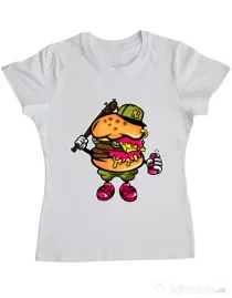 Tricou ADLER dama Bastard burger Alb
