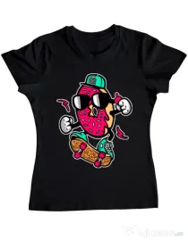 Tricou ADLER dama Donut skater Negru