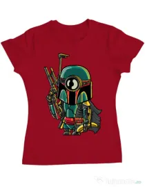 Tricou ADLER dama Minion Boba Fett Rosu