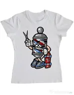 Tricou ADLER dama Barber Skater Alb
