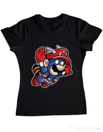 Tricou ADLER dama Captain Mario Negru
