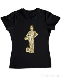 Tricou ADLER dama Street C3PO Negru