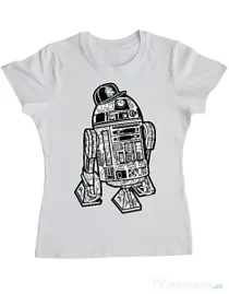 Tricou ADLER dama Street R2D2 Alb