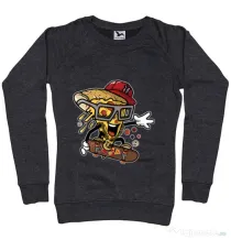 Bluza ADLER dama Pizza Skater Negru melanj