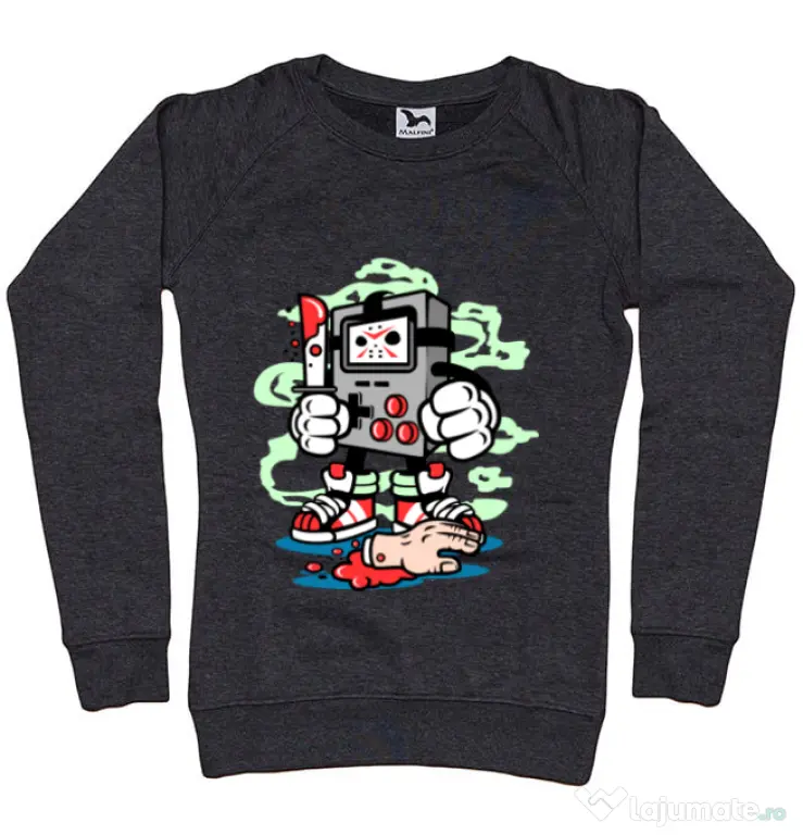 Bluza ADLER dama Gamers Killer Negru melanj