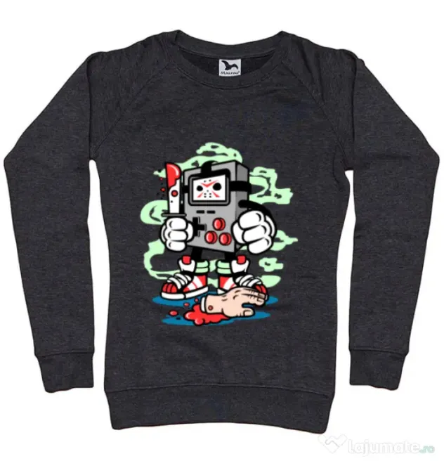 Bluza ADLER dama Gamers Killer Negru melanj