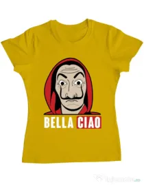 Tricou ADLER dama Bella ciao Galben