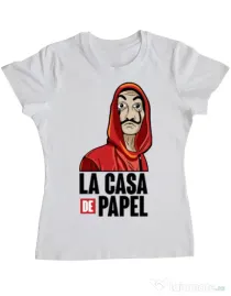 Tricou ADLER dama Money heist Alb