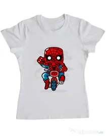 Tricou ADLER dama Spidey Minibike Alb