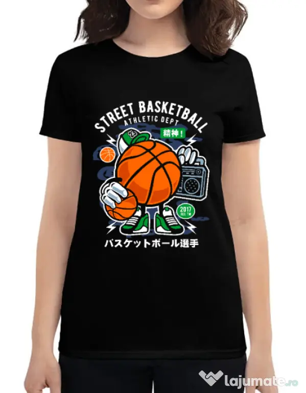 Tricou ADLER dama Street Basketball Negru
