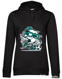 Hoodie dama cu gluga Street Soccer Negru