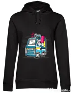 Hoodie dama cu gluga Ice Cream Truck Negru
