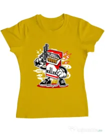 Tricou ADLER dama Cigarette Killer Galben