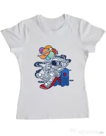 Tricou ADLER dama Space Slider Alb