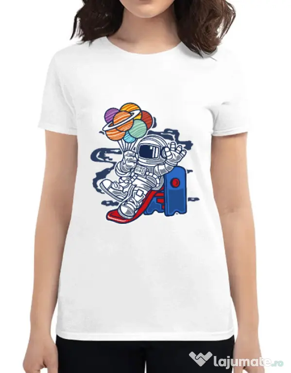 Tricou ADLER dama Space Slider Alb