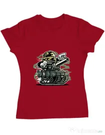 Tricou ADLER dama War Tank Rosu