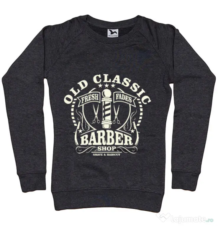 Bluza ADLER dama Old Classic Barber Negru melanj