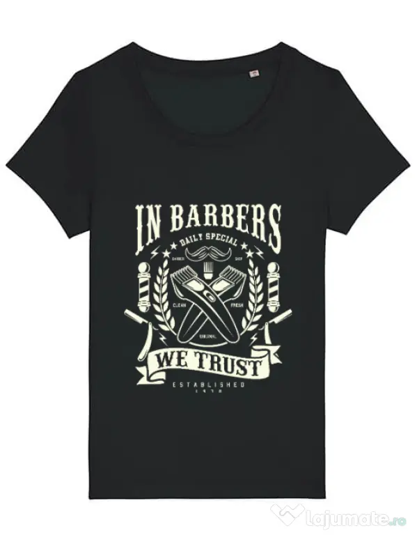 Tricou STANLEY STELLA dama In Barbers We Trust Negru