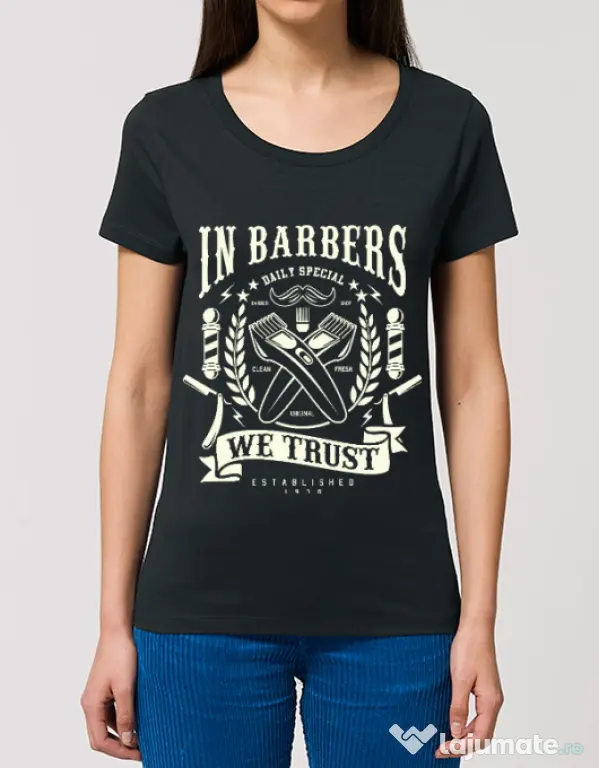 Tricou STANLEY STELLA dama In Barbers We Trust Negru