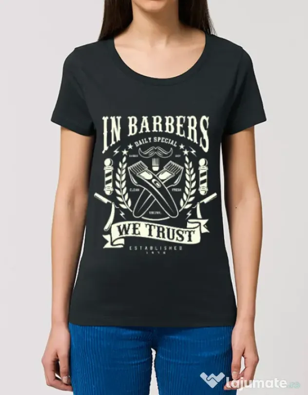 Tricou STANLEY STELLA dama In Barbers We Trust Negru